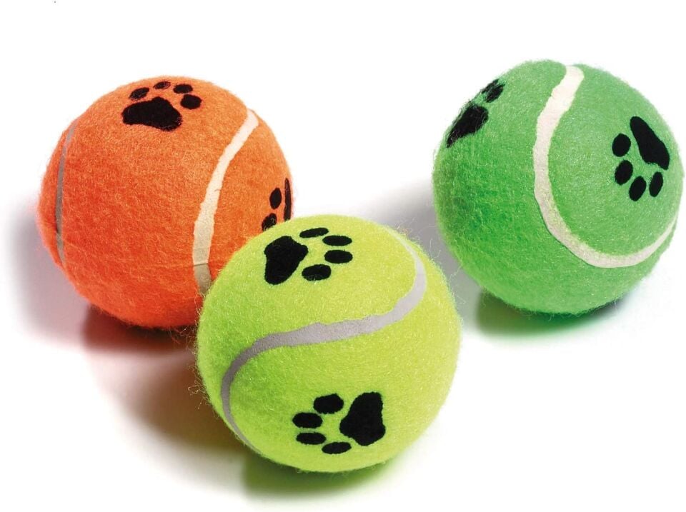 KP Köpek Oyuncak Tenis Topu Sert 3’lü 6 cm – Dayanıklı Köpek Topu