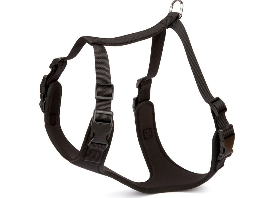 Doggie Havalı Ped Dokuma Köpek Göğüs Tasması 50/70 cm Siyah