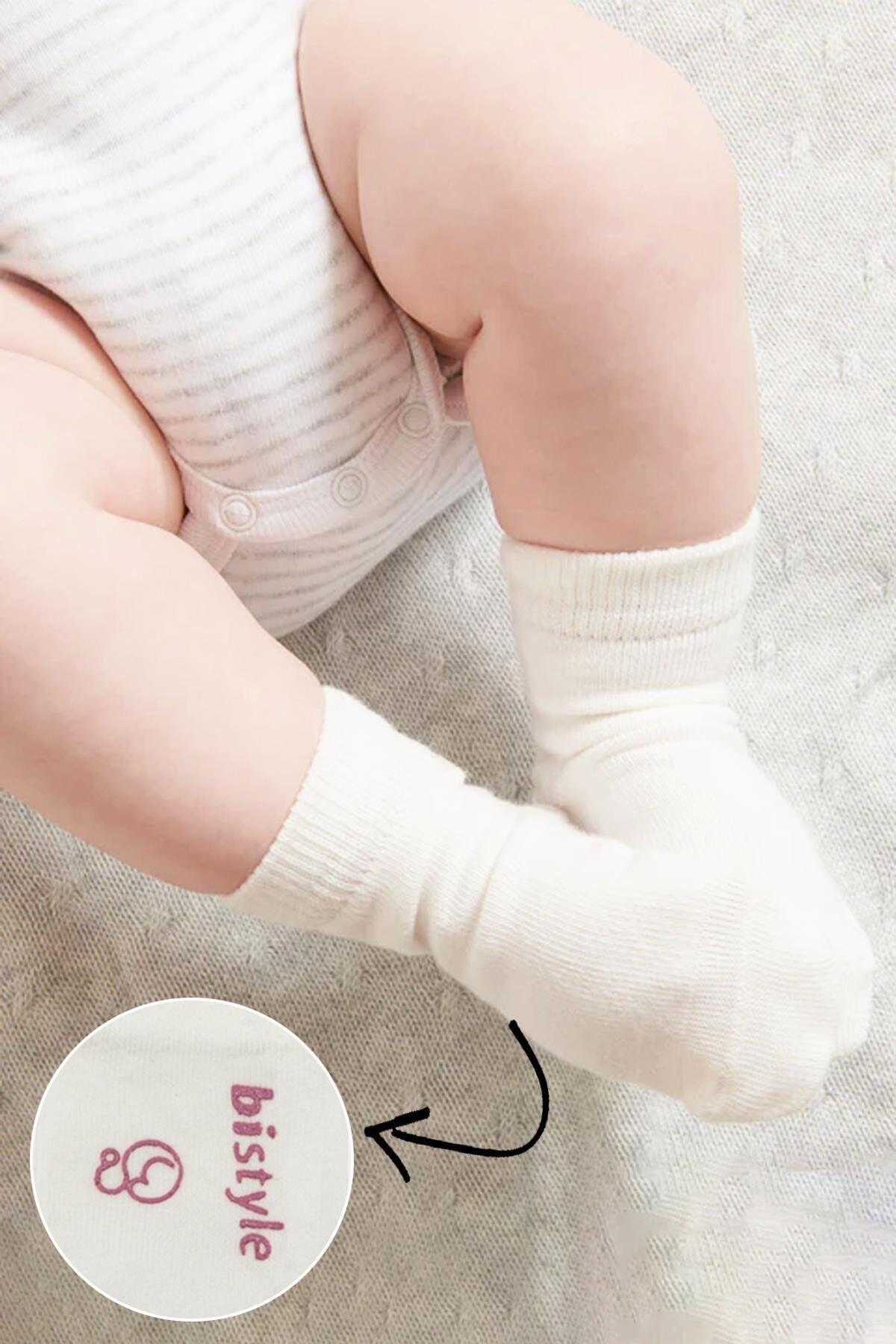Bistyle Puanlı Kaymaz Penye Soket Çorap 3'Lü BS10108 Pudra