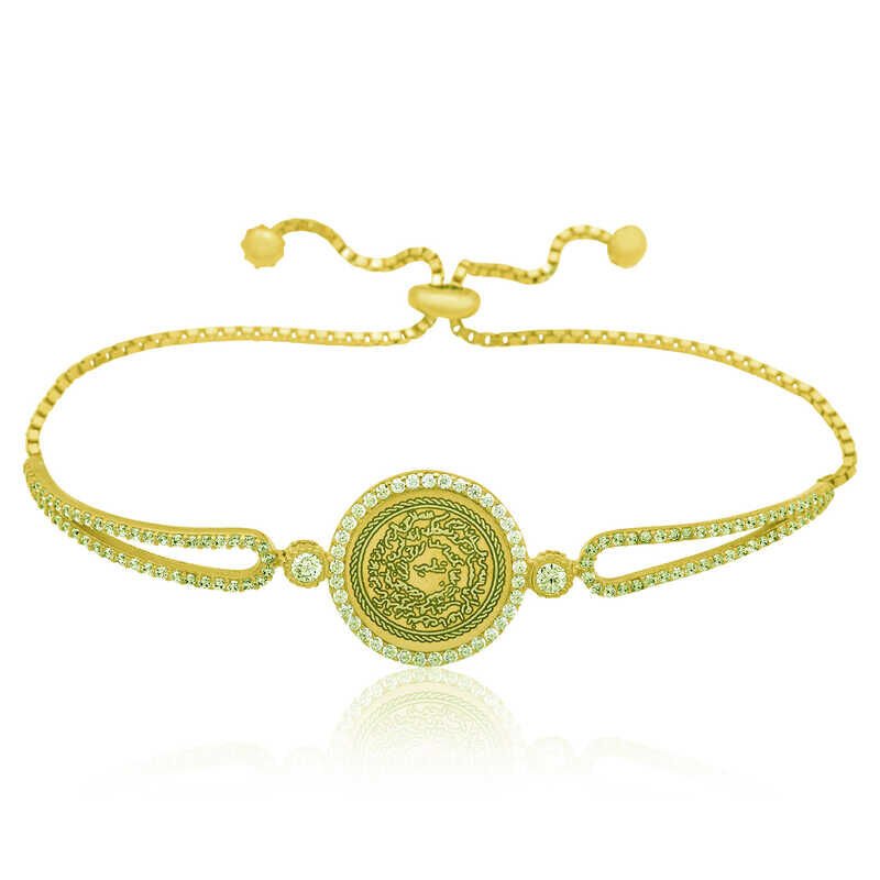 925 Ayar Gümüş Gold Kıtmir Kadın Bileklik T8692 (1077)
