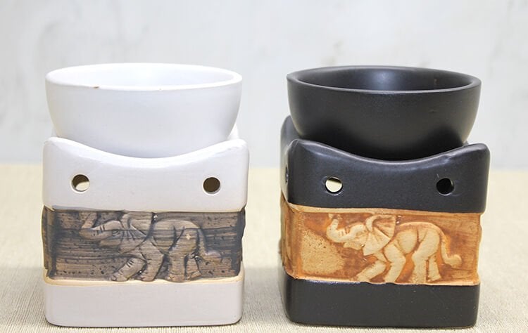 Seramik Fil Kabartmalı Buhurdanlık