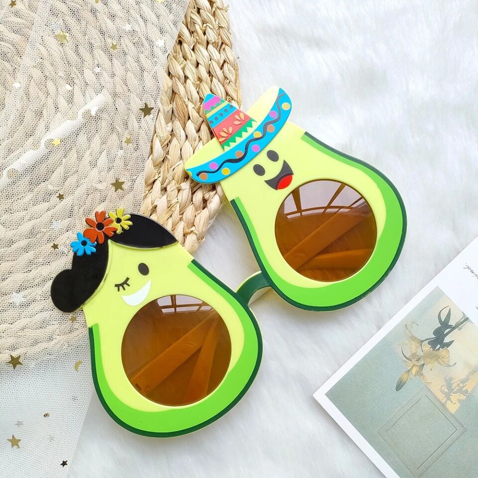 Hawaii Temalı Avokado Gözlük
