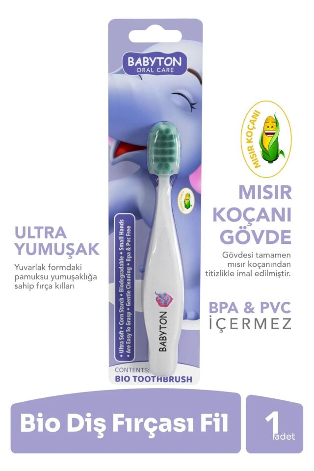 Babyton Bio Ultra Yumuşak Çocuk Diş Fırçası Fil Fil