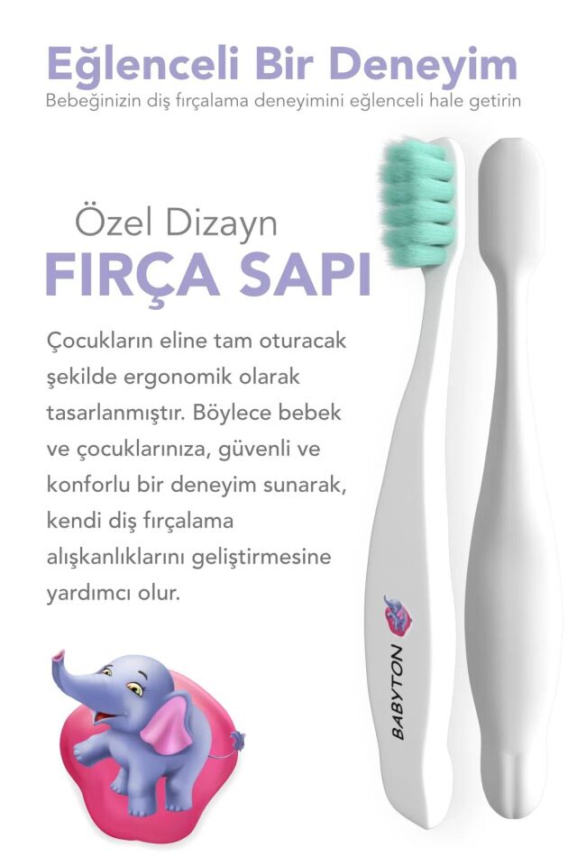 Babyton Bio Ultra Yumuşak Çocuk Diş Fırçası Fil Fil