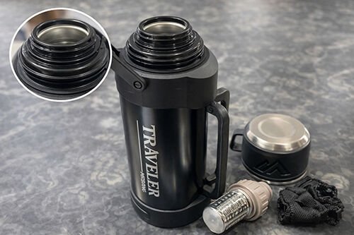2000 ml Bardaklı Çift Katmanlı Vakumlu Paslanmaz Çelik Termos