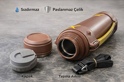 2500 ml Çift Katmanlı Vakumlu Paslanmaz Çelik Termos