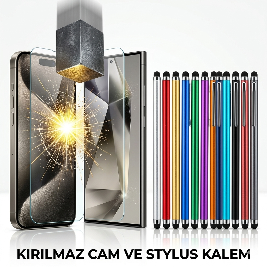 Samsung S21 FE 6D Kırılmaz Cam + Stylus Kalem Seti (1077)