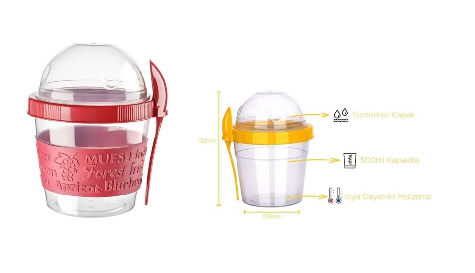 Bebek Mama Saklama Kabı 500 ml Sızdırmaz Kapaklı Gıda Saklama Kabı (1077)