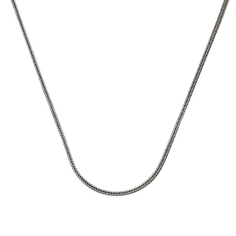 ​925 Ayar Gümüş 2 Mm Tilki Kuyruğu 65 Cm Zincir T8439 (1077)