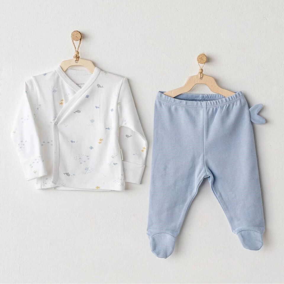 Andywawa AC25609 Ocean İs My Happy Place 2'Li Bebek Zıbın Blue