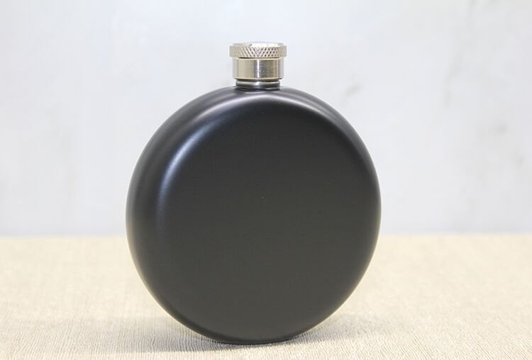 Yuvarlak Tekli Matara 5 Oz Siyah