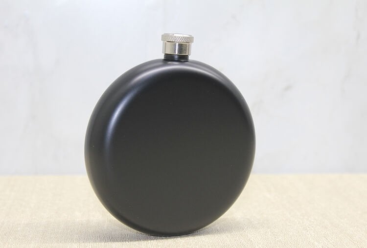 Yuvarlak Tekli Matara 8 Oz Siyah