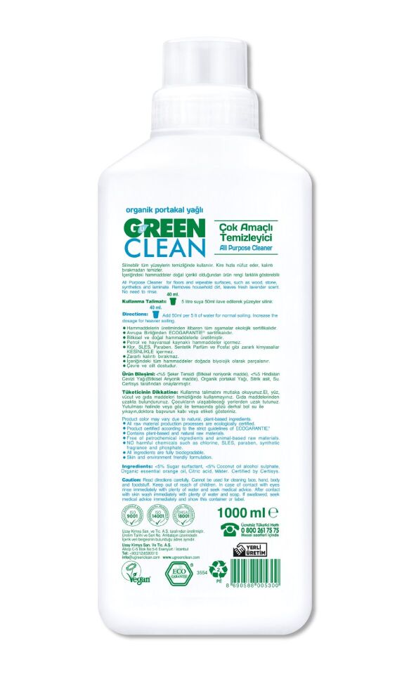 Green Clean Bitkisel Çok Amaçlı Temizleyici 1000ml