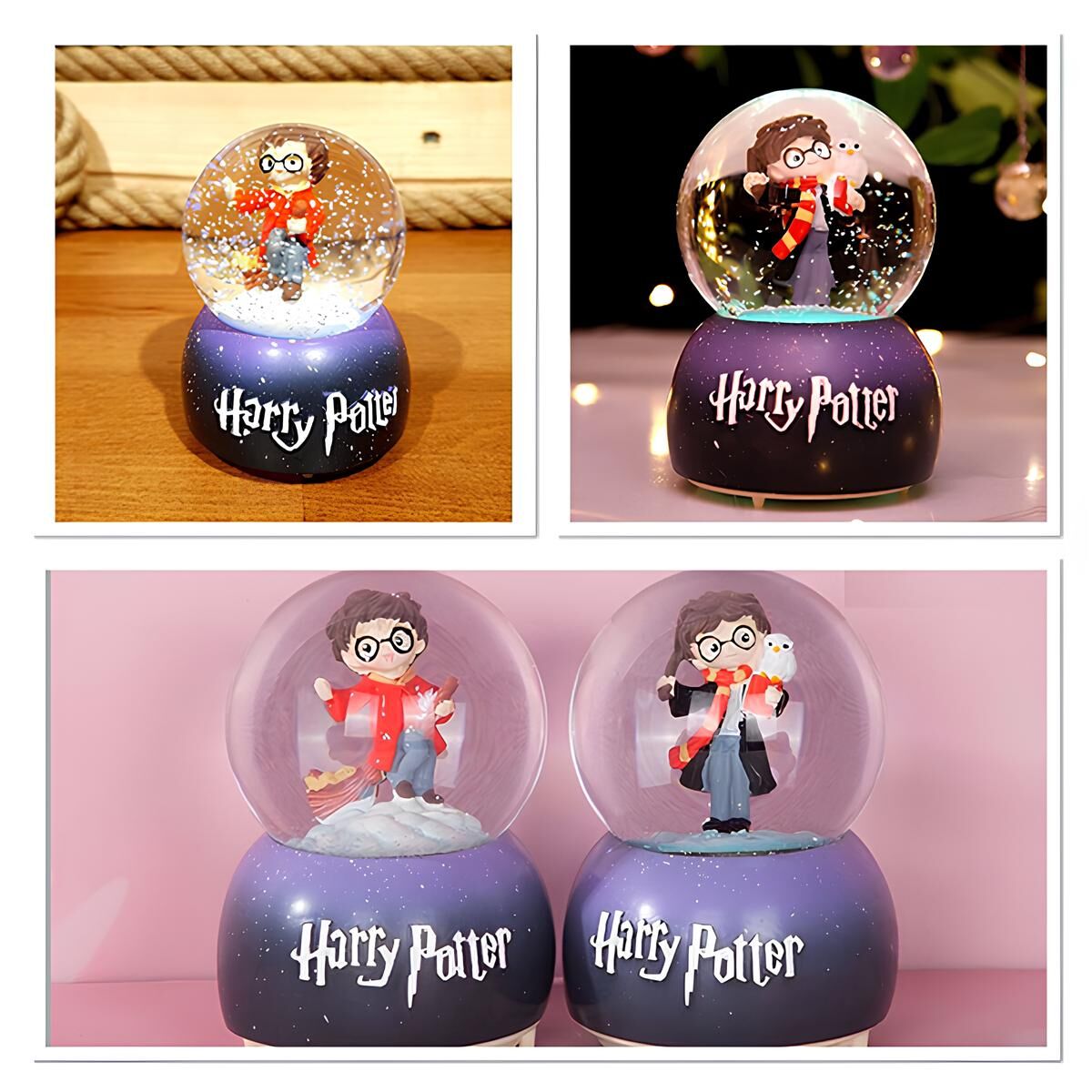 Harry Potter İçi Dönmeli Üflemeli Işıklı Müzikli Kar Küresi Büyük Boy
