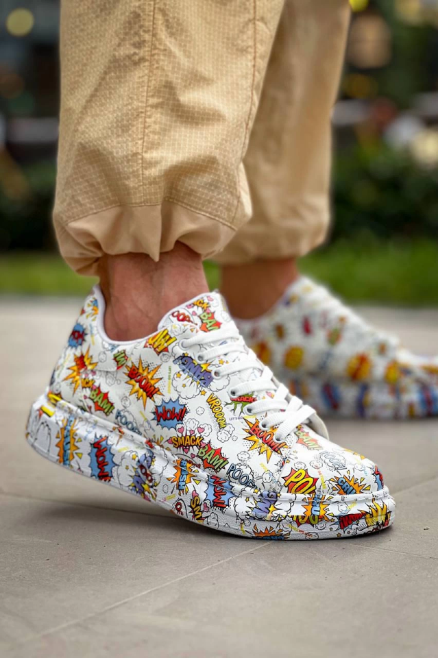 KB-X500  Kuback  Beyaz Boom  Bağcıklı  Günlük Erkek  Ayakkabı