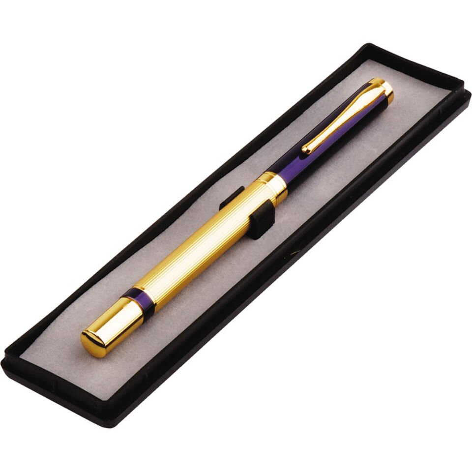 Kutulu Lacivert Gold Tasarım Roller Kalem