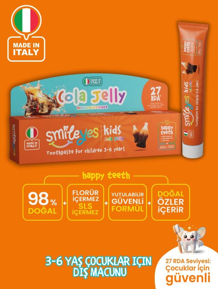 Smileyes Kids Diş Macunu 3-6 Yaş 50 ml Cola Jelly Cola Jelly
