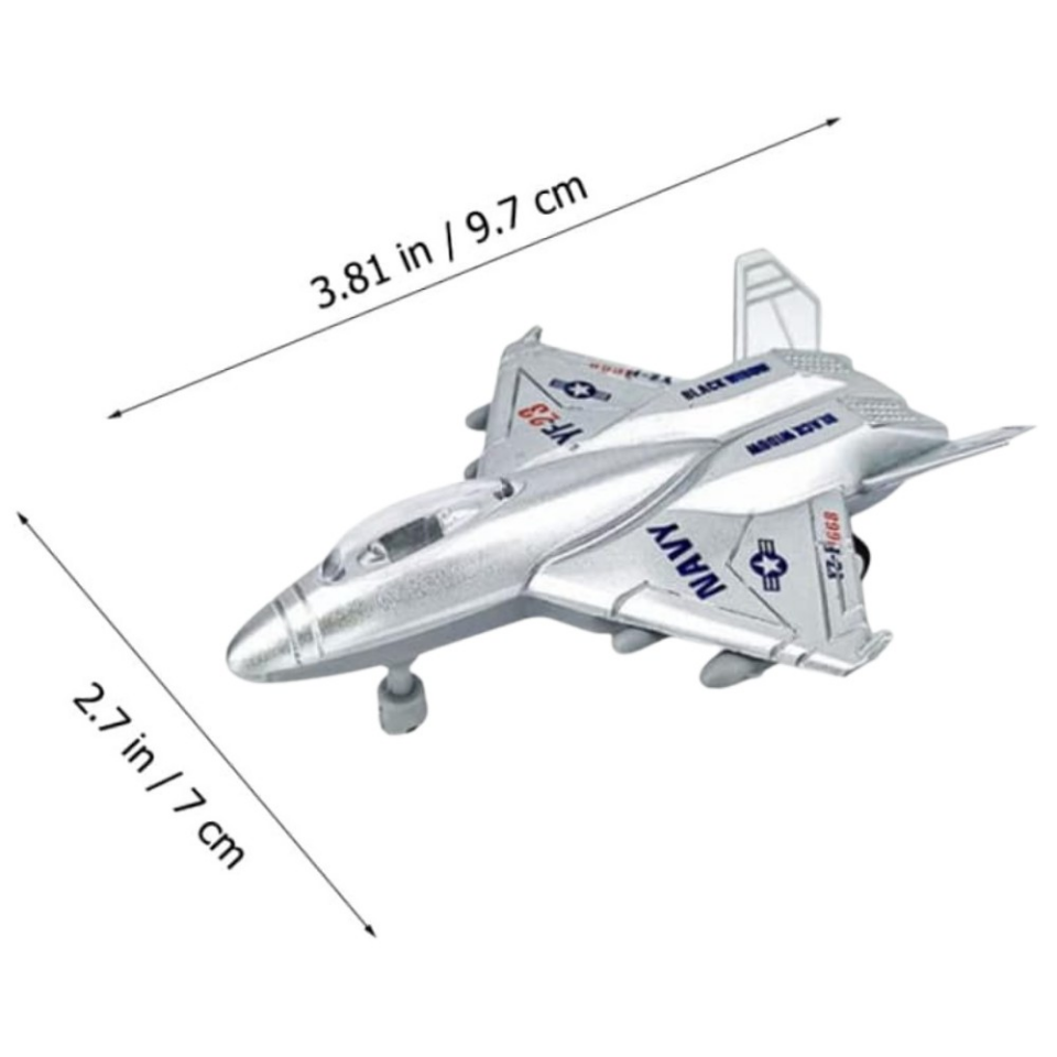 Çek Bırak Mini Metal Uçak - Gri