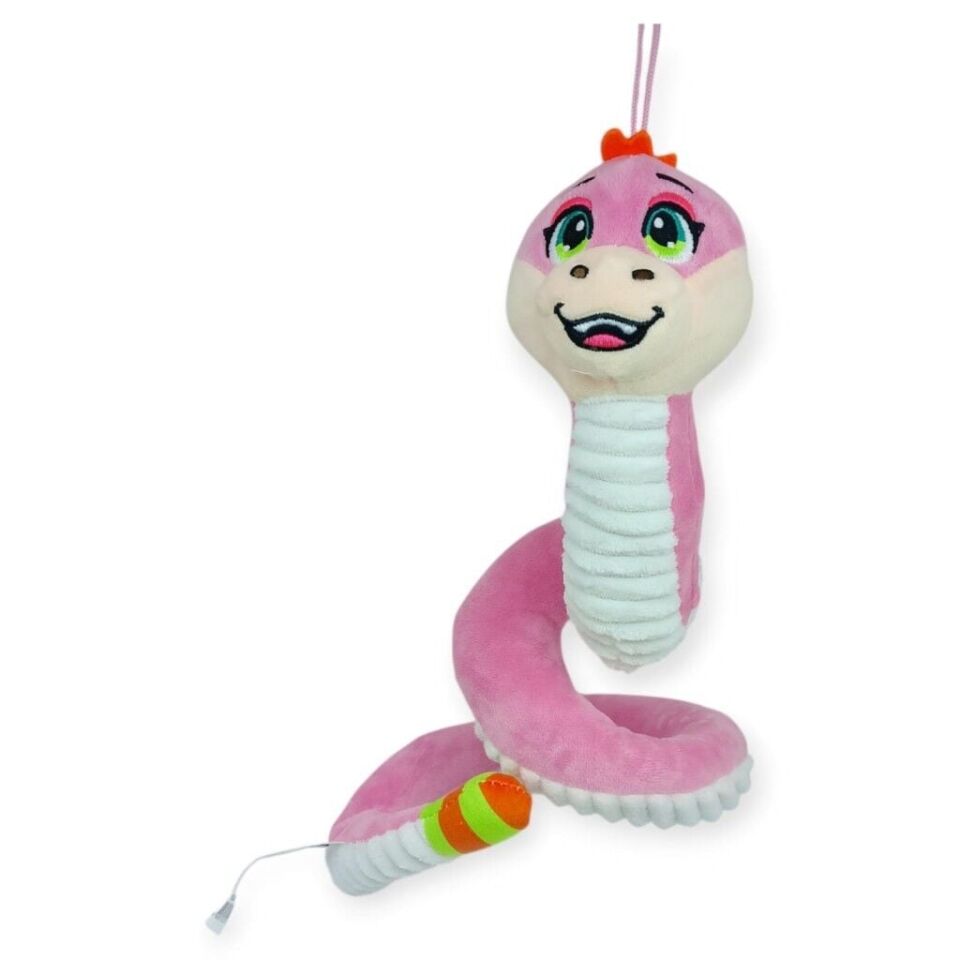 Peluş Sevimli Hayvanlar 35 cm - Pembe Çıngıraklı Yılan