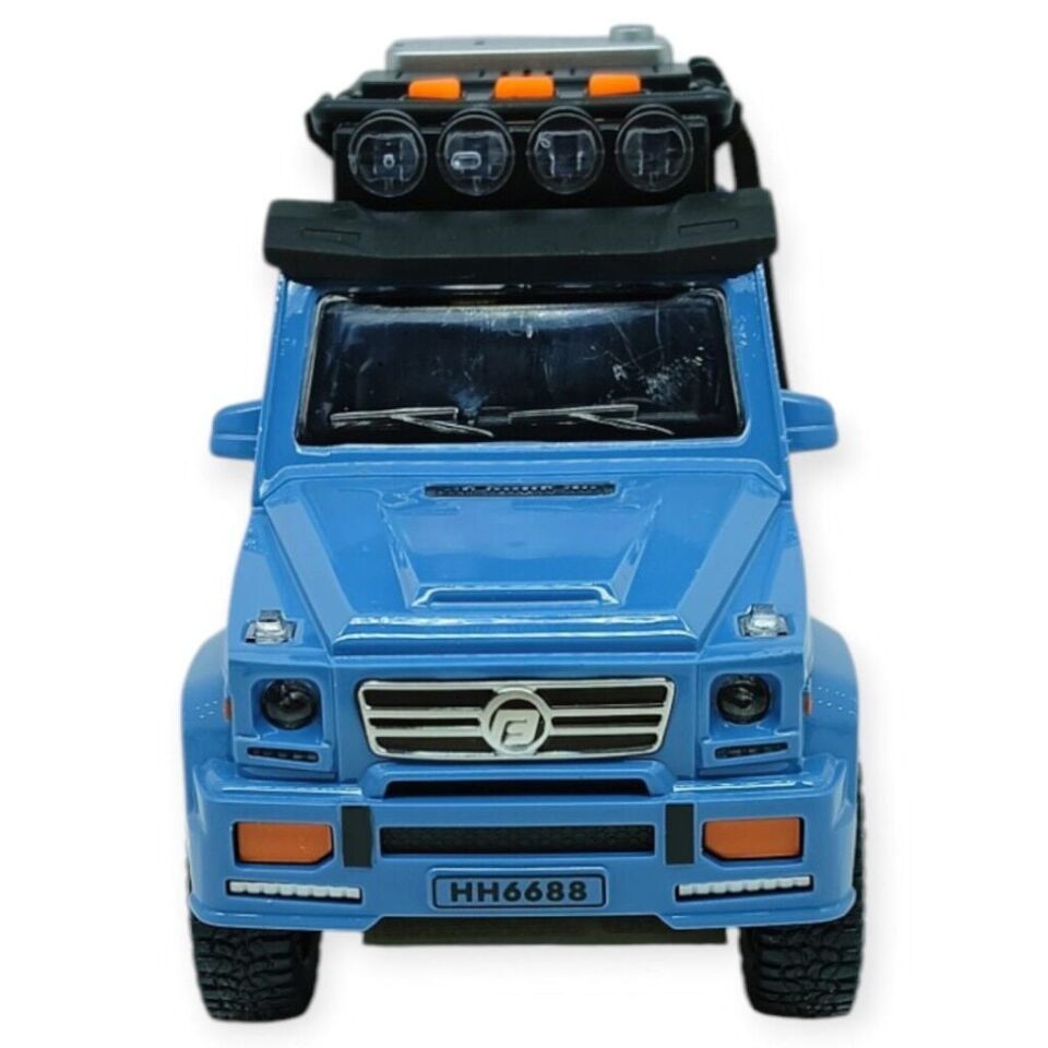 Sesli Işıklı Metal Off- Road Araba 17 cm - D700-04 - Mavi