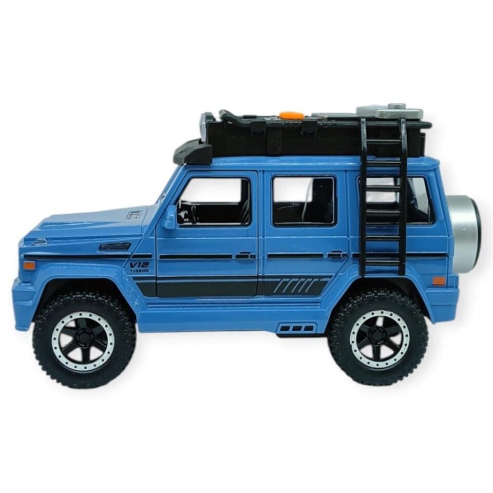 Sesli Işıklı Metal Off- Road Araba 17 cm - D700-04 - Mavi